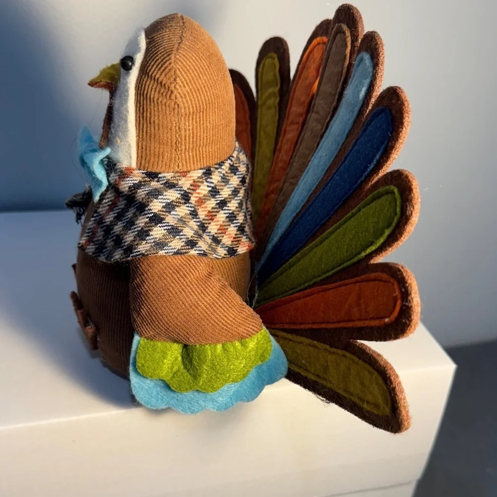 2017 Spritz Target Thanksgiving Sitting Turkey Felt Herringbone Scarf
